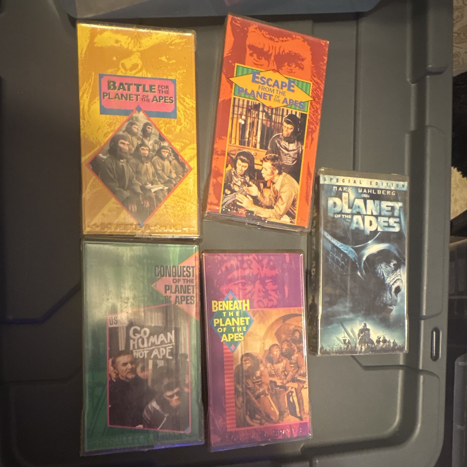 Vintage Planet of the Apes VHS Lot with PG-13 Special Ed 2001 tape