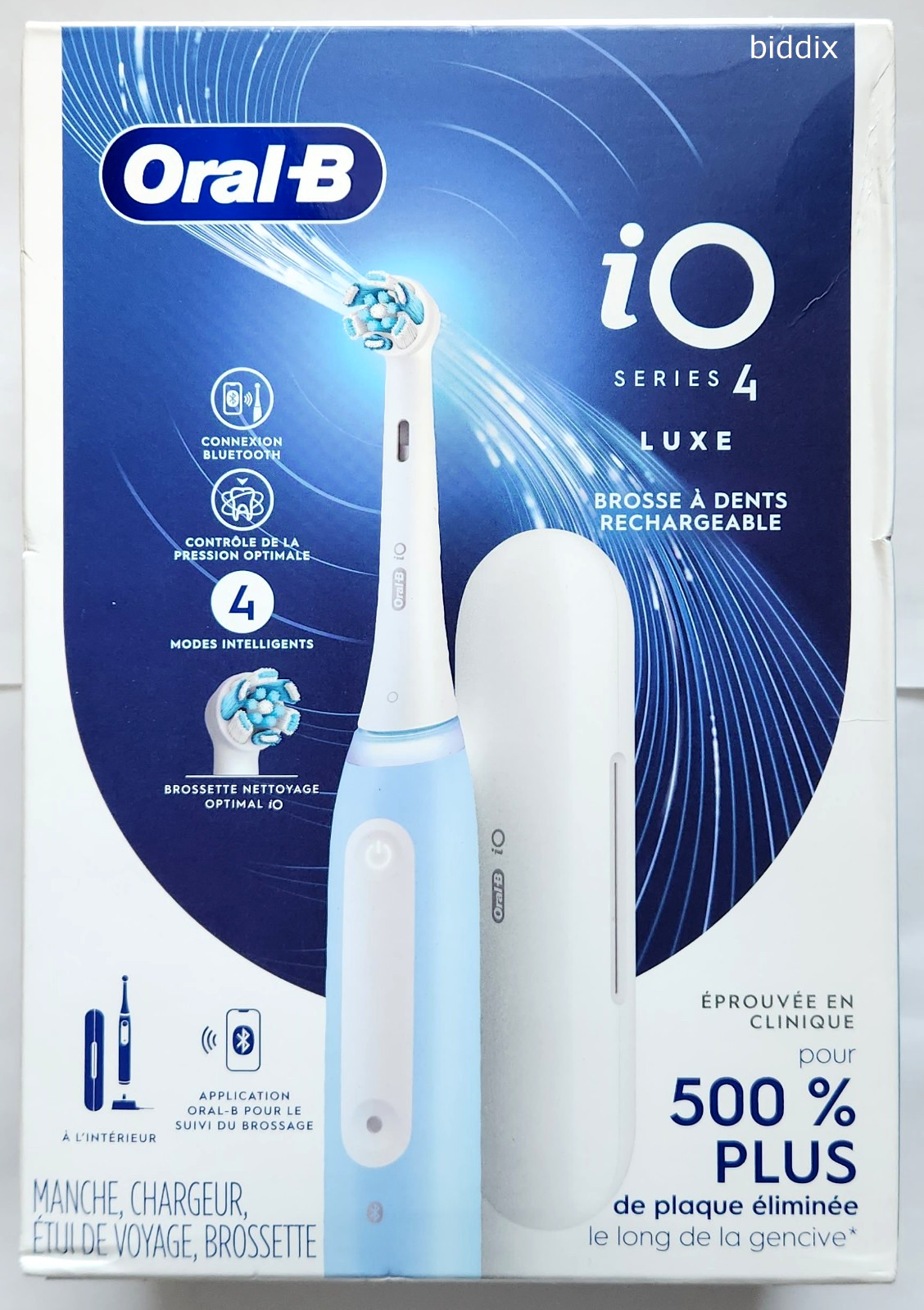 Oral-B iO Series 4 Luxe Electric Rechargeable Toothbrush - Icy Blue
