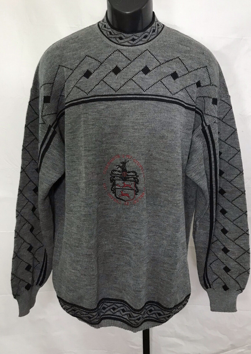 Vintage L\'Uomo Di Lineadue Gray Wool Sweater Mens Size 50 (XL)   Made In Italy