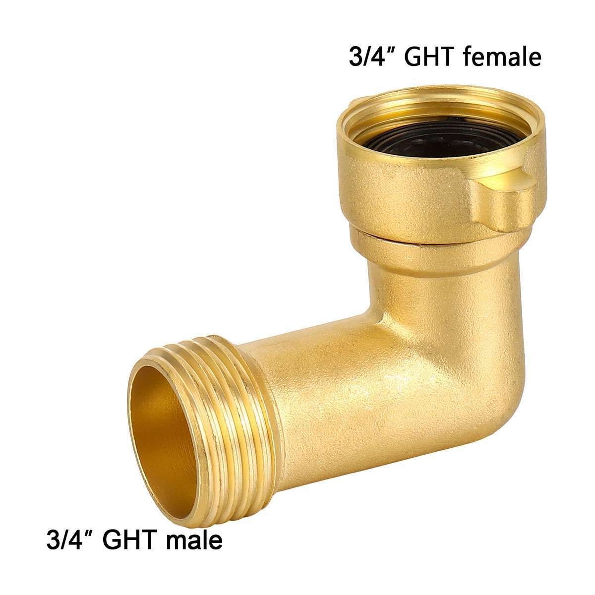 1/2/4X Garden Hose Elbow Connector 90 Degree Brass Hose Elbow 3/4\