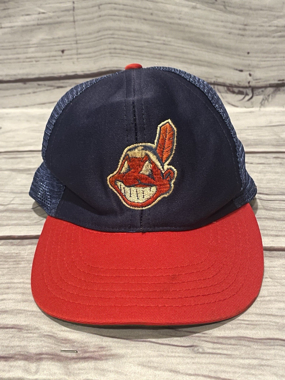 Vintage RARE Cleveland Indians Snapback Cap Hat Outdoor 80’s  Chief Wahoo