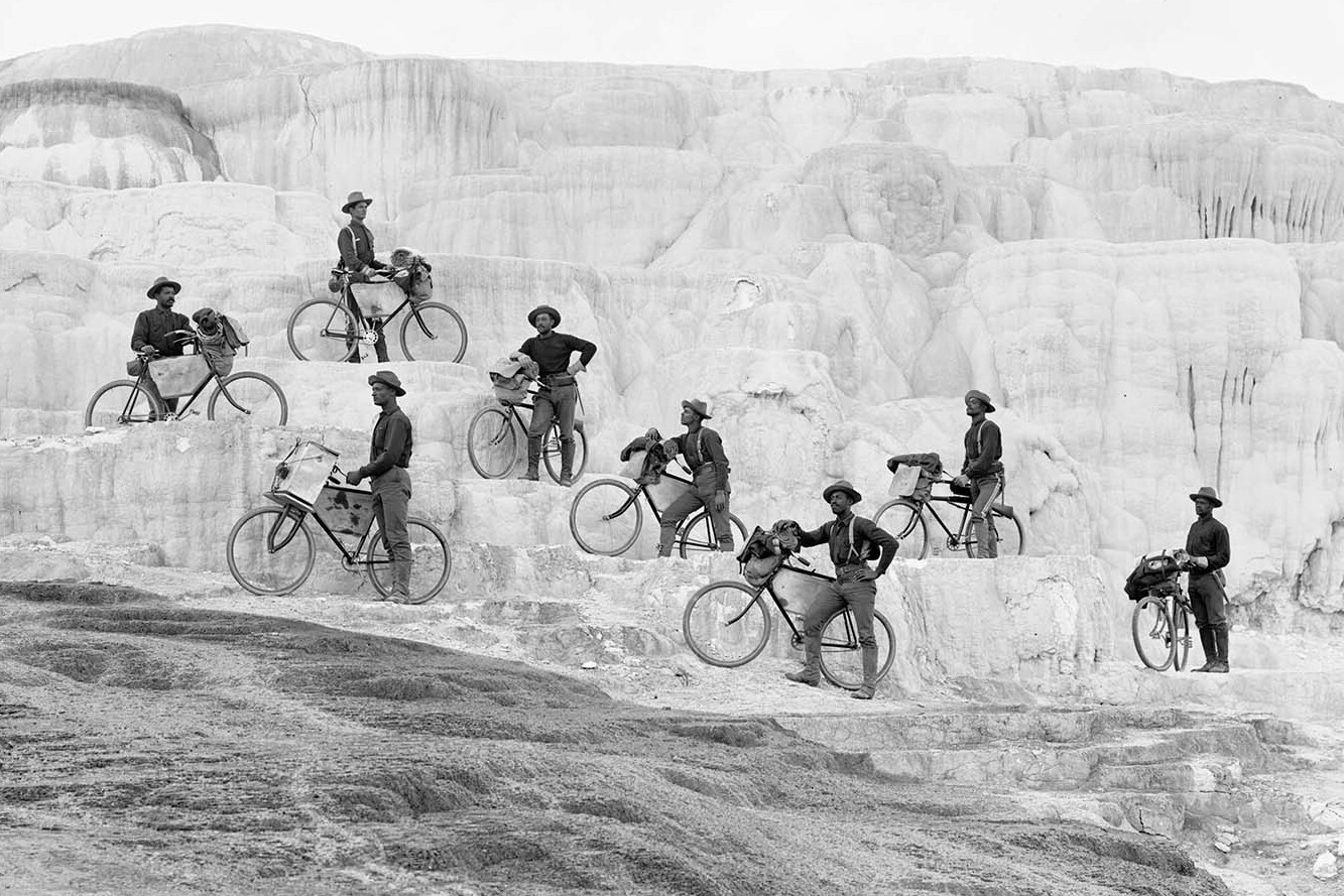 Buffalo Soldiers on Bicycles Yellowstone Park 1896  - 5 x 7 inch Photo Print