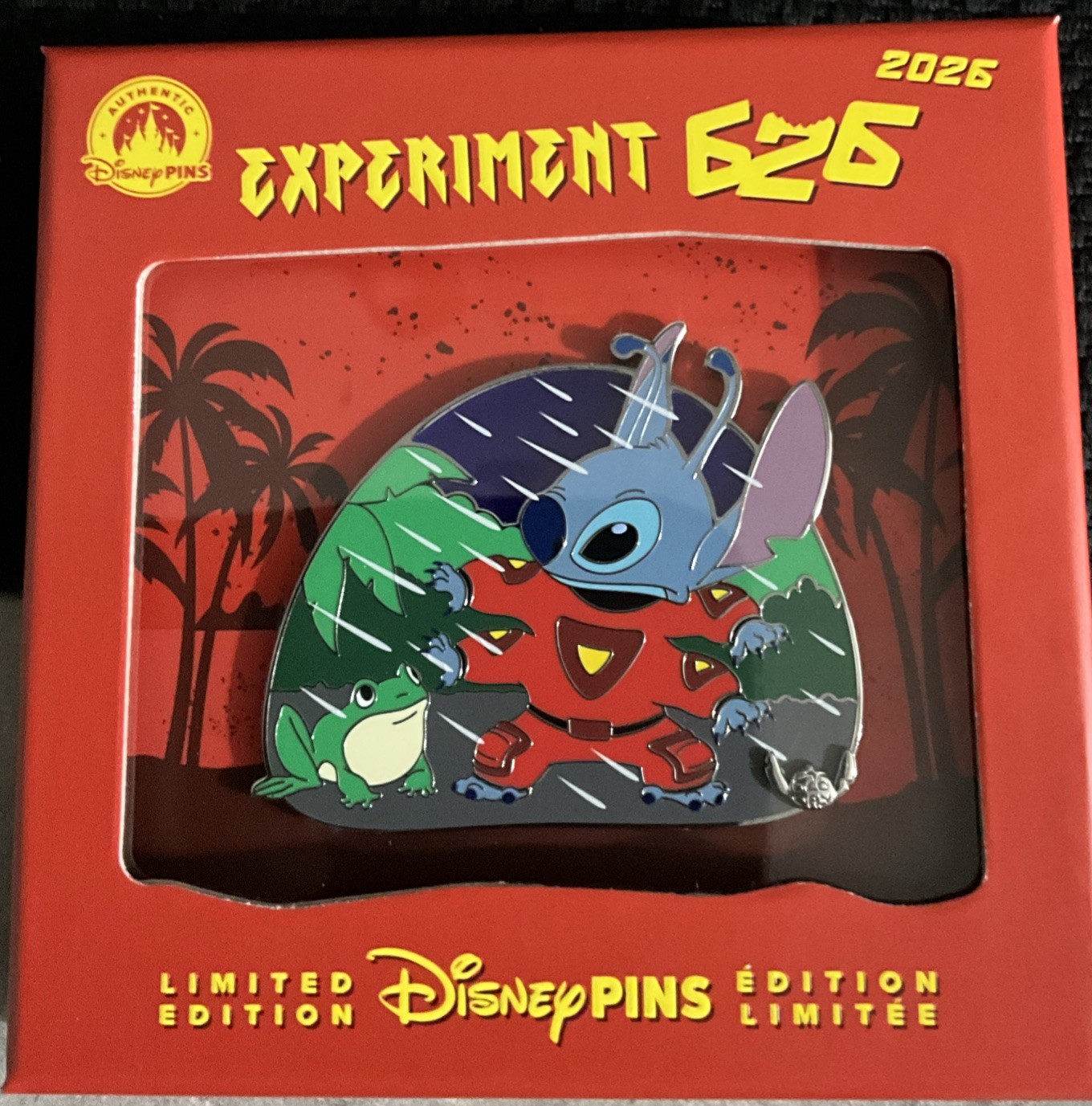 Experiment 626 Day Stitch & Frog 2026 Mini Jumbo Pin LE 3200 In Hand Experiment 626 Day Stitch & Frog 2026 Mini Jumbo Pin LE 3200 In Hand