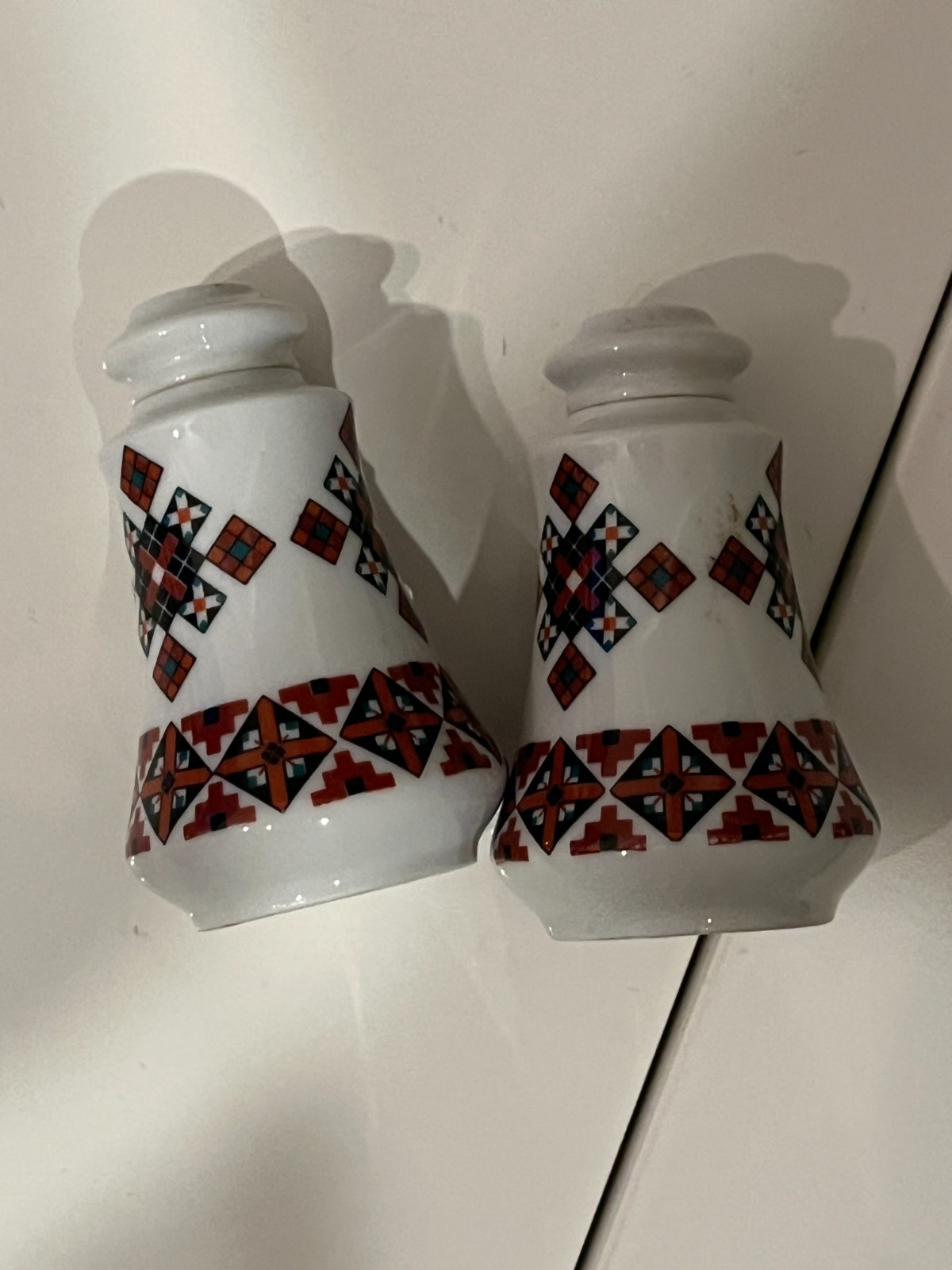 Vintage Rare Ukrainian Art By Marusha Salt and Pepper Shaker Set Folk Art