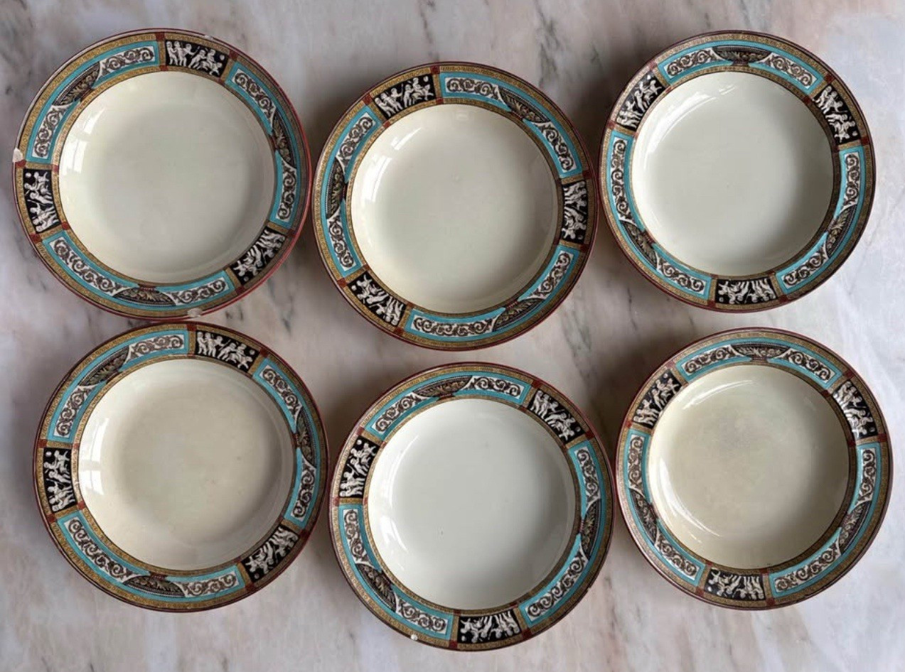 WEDGWOOD OVINGTON POMPEII 6 PLATES 9 WEDGWOOD OVINGTON POMPEII 6 PLATES 9