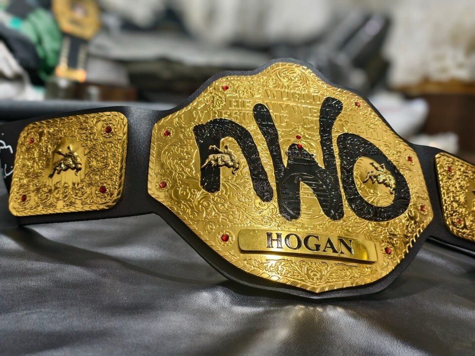 NWO Hulk hogan Big Gold championship belt signature series leather strap 6MM NEW