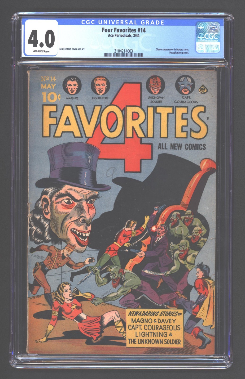 Four Favorites  14    CGC 4.0  Decapitation Panels   1944