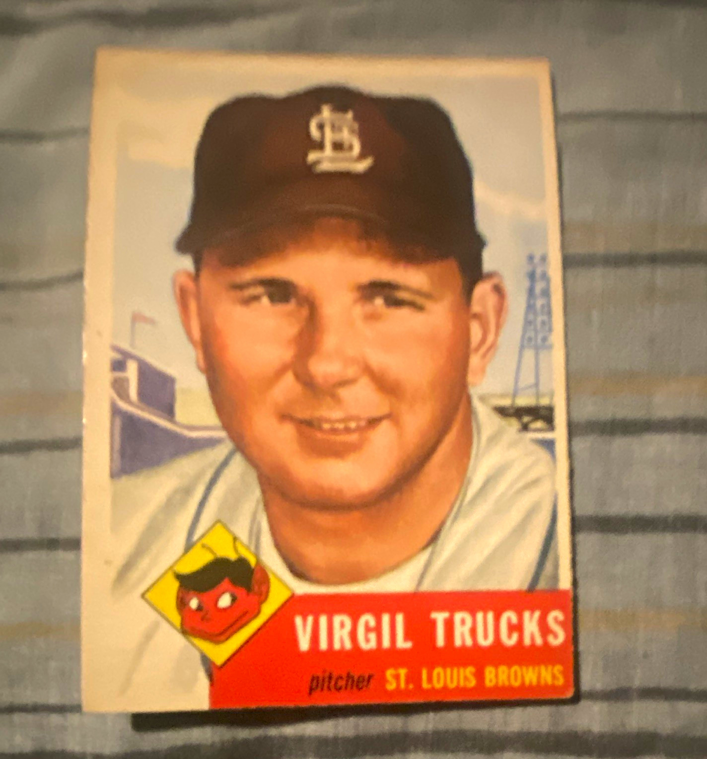 Topps 1953 Virgil Trucks #96 Base Set St. Louis Browns Autographed Card