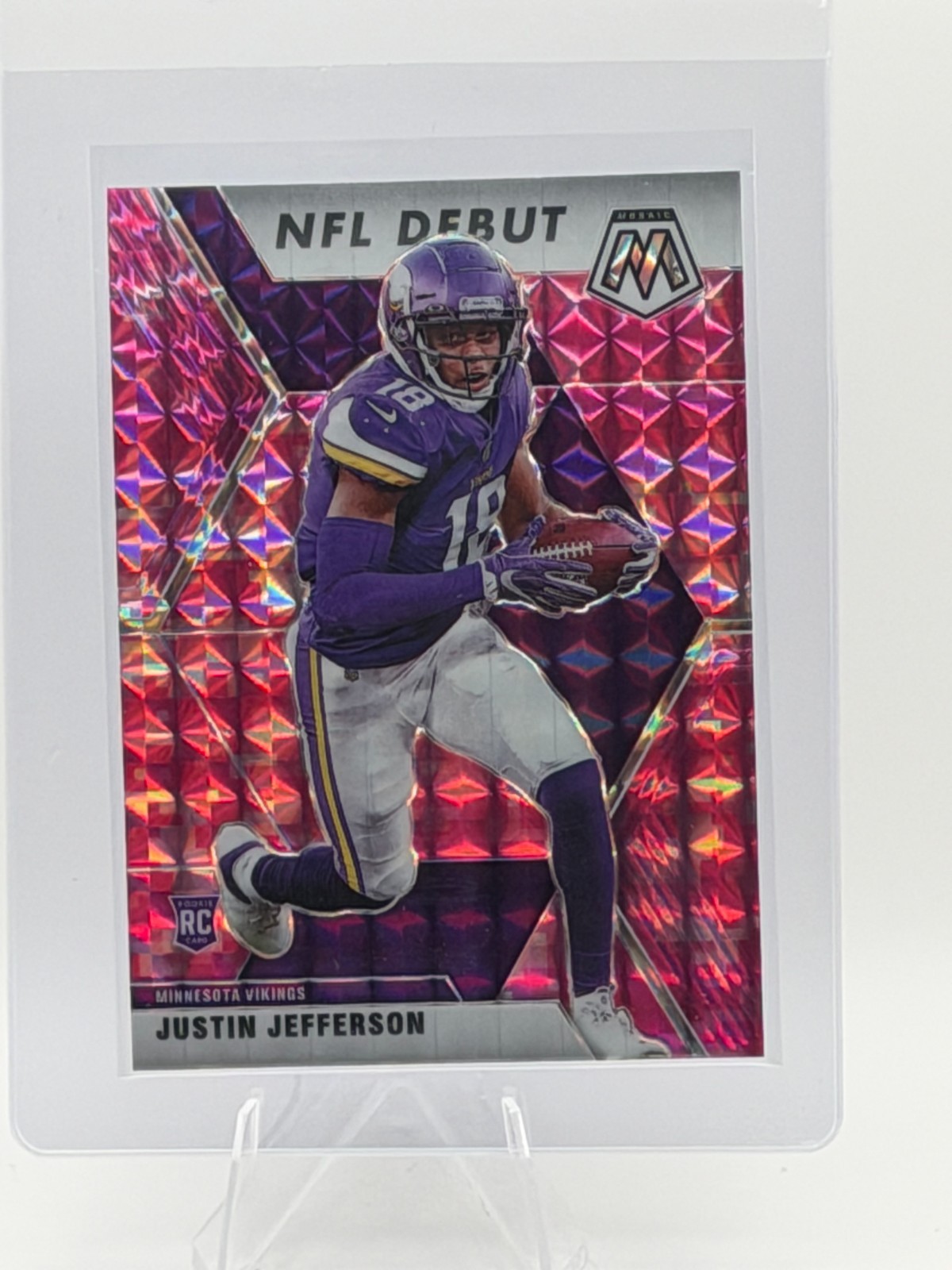 2020 Panini Mosaic - NFL Debut Justin Jefferson #270 Camo Pink Mosaic Prizm (RC)