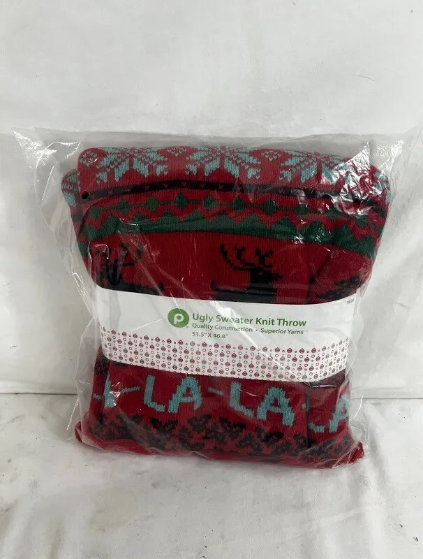 Publix Ugly Sweater Knit Throw 51.5\