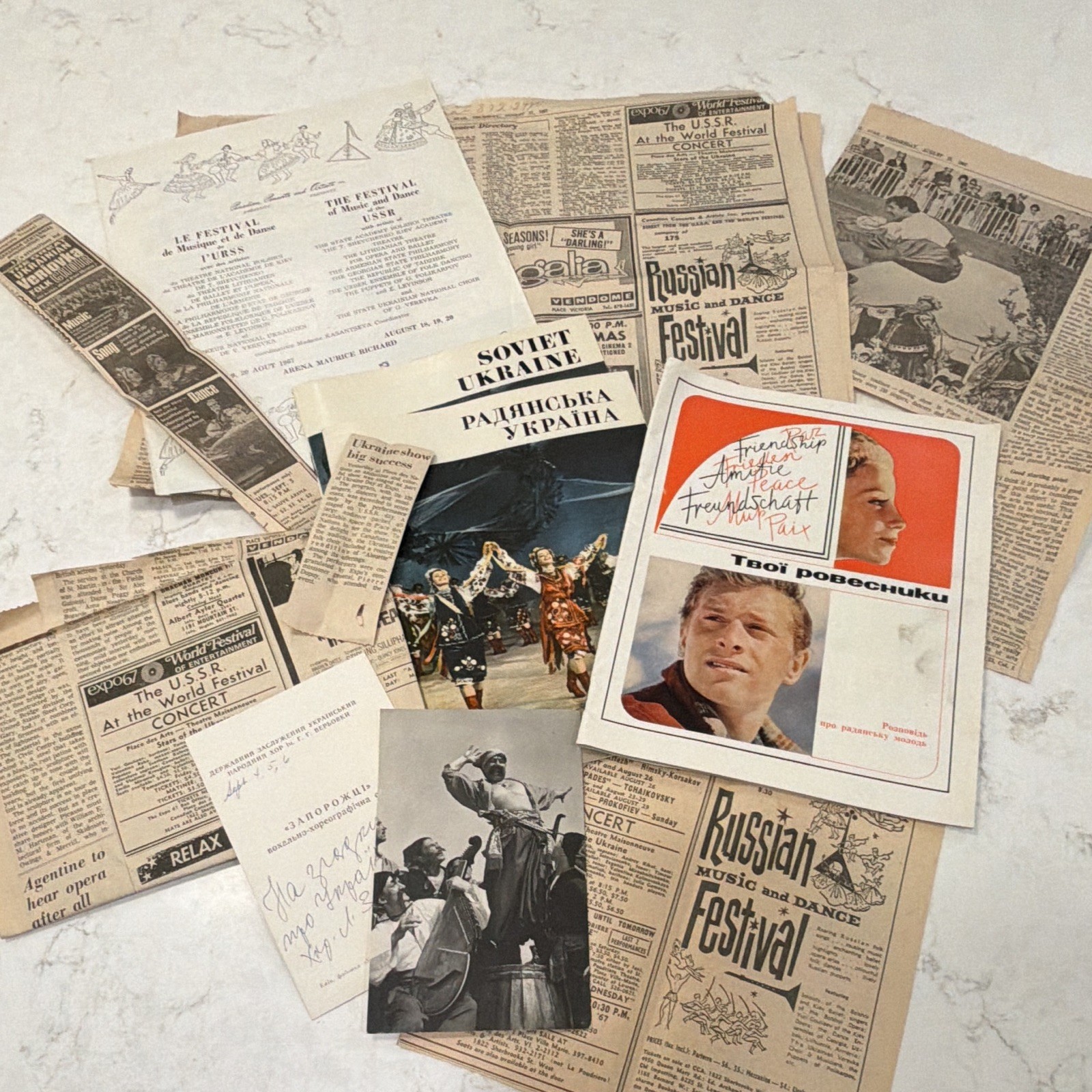 1967 Expo Montreal Ukraine Cultural Archive Signed Veryovka Choir Program 10pc
