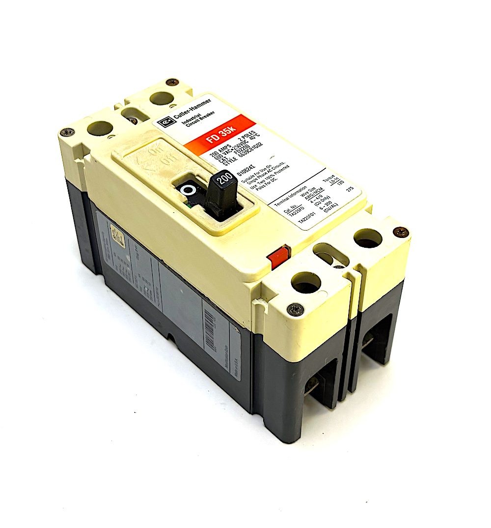 Cutler Hammer FD2200 2P 200Amp 600Vac Circuit Breaker (NO LUGS)