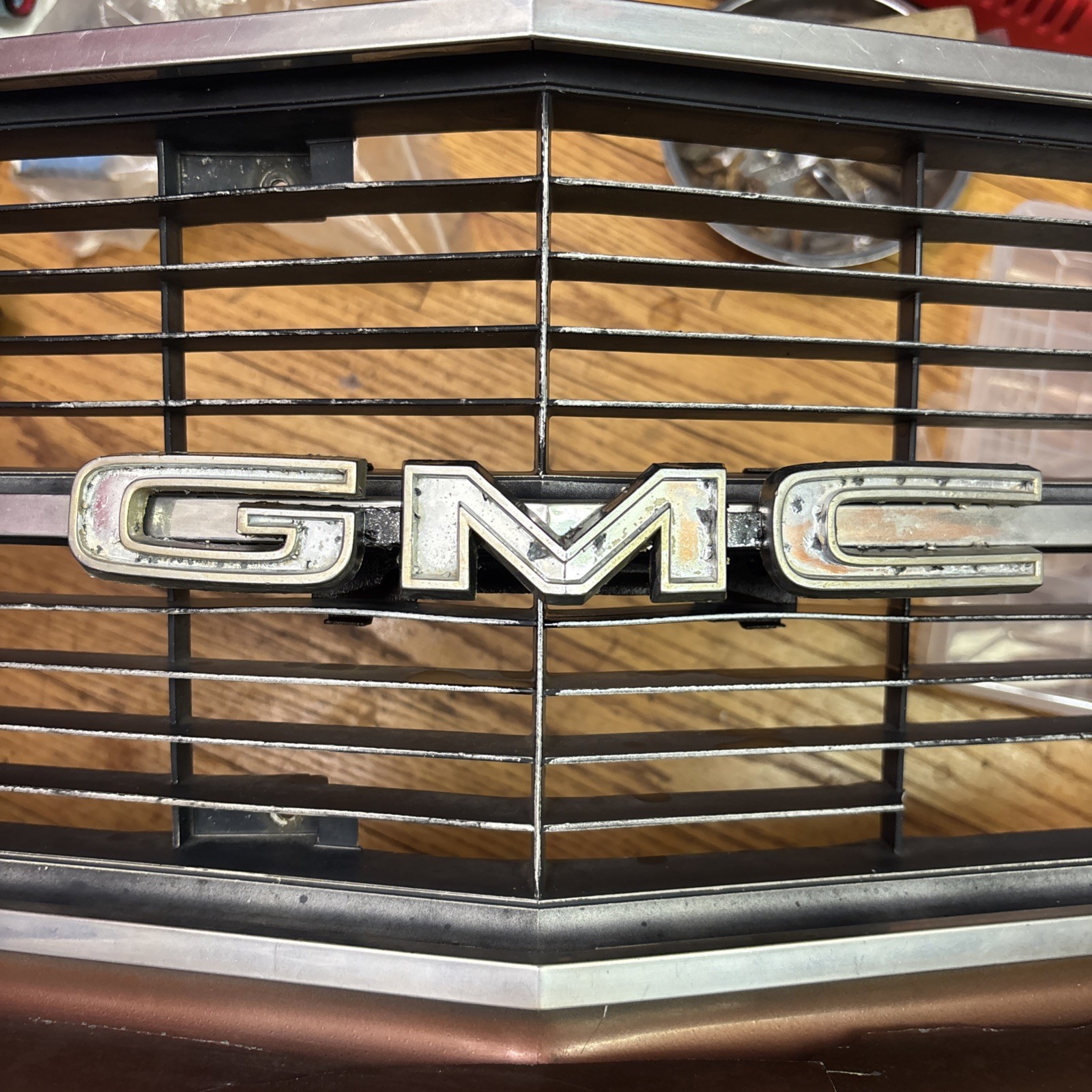 Original 1971-1972 GMC Sprint Grille Emblem - Complete OEM with Mounting Bracket Original 1971-1972 GMC Sprint Grille Emblem - Complete OEM with Mounting Bracket