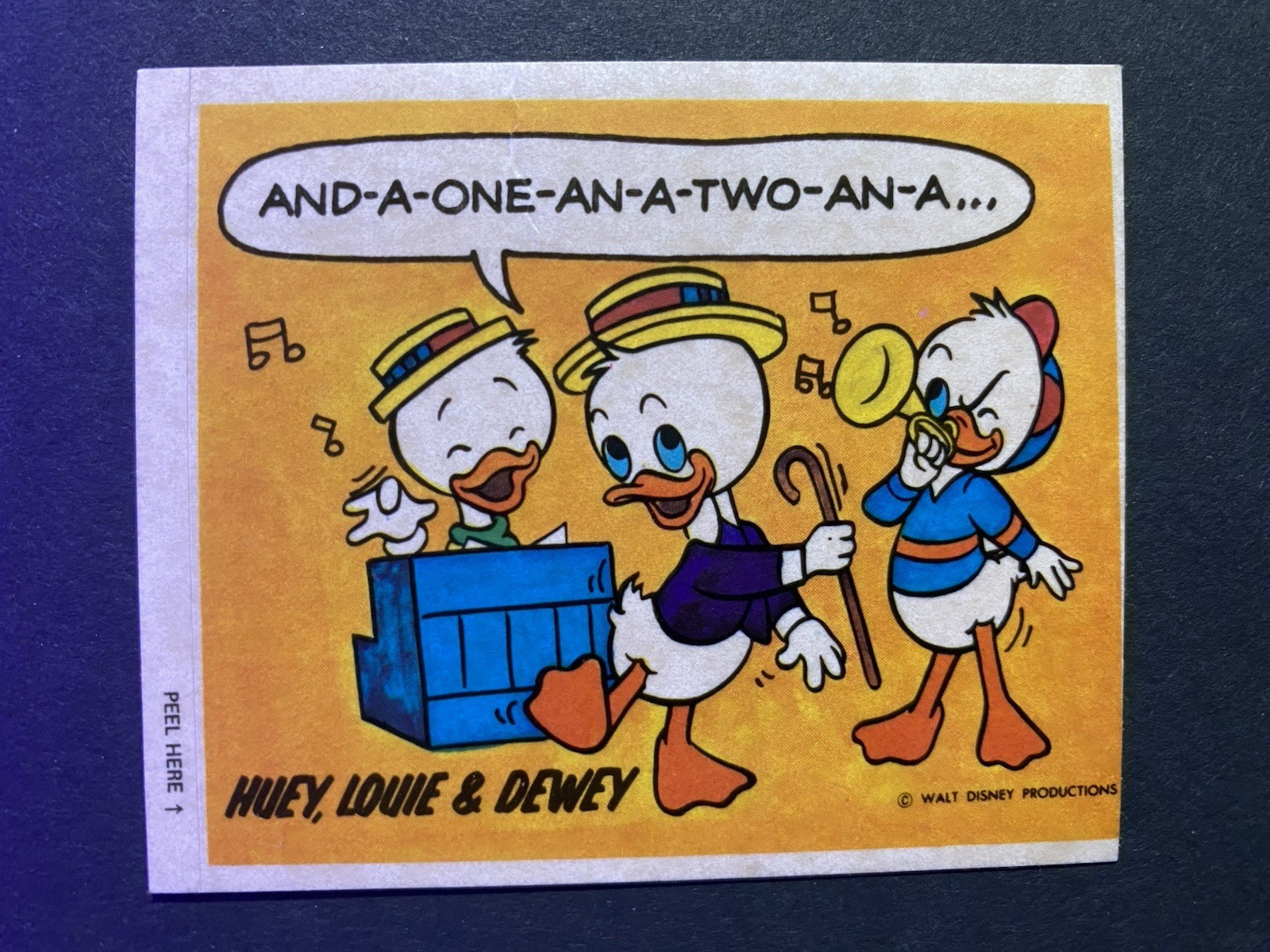 1970’s Wonder Bread Disney Stickers Huey, Louie and Dewey (b)