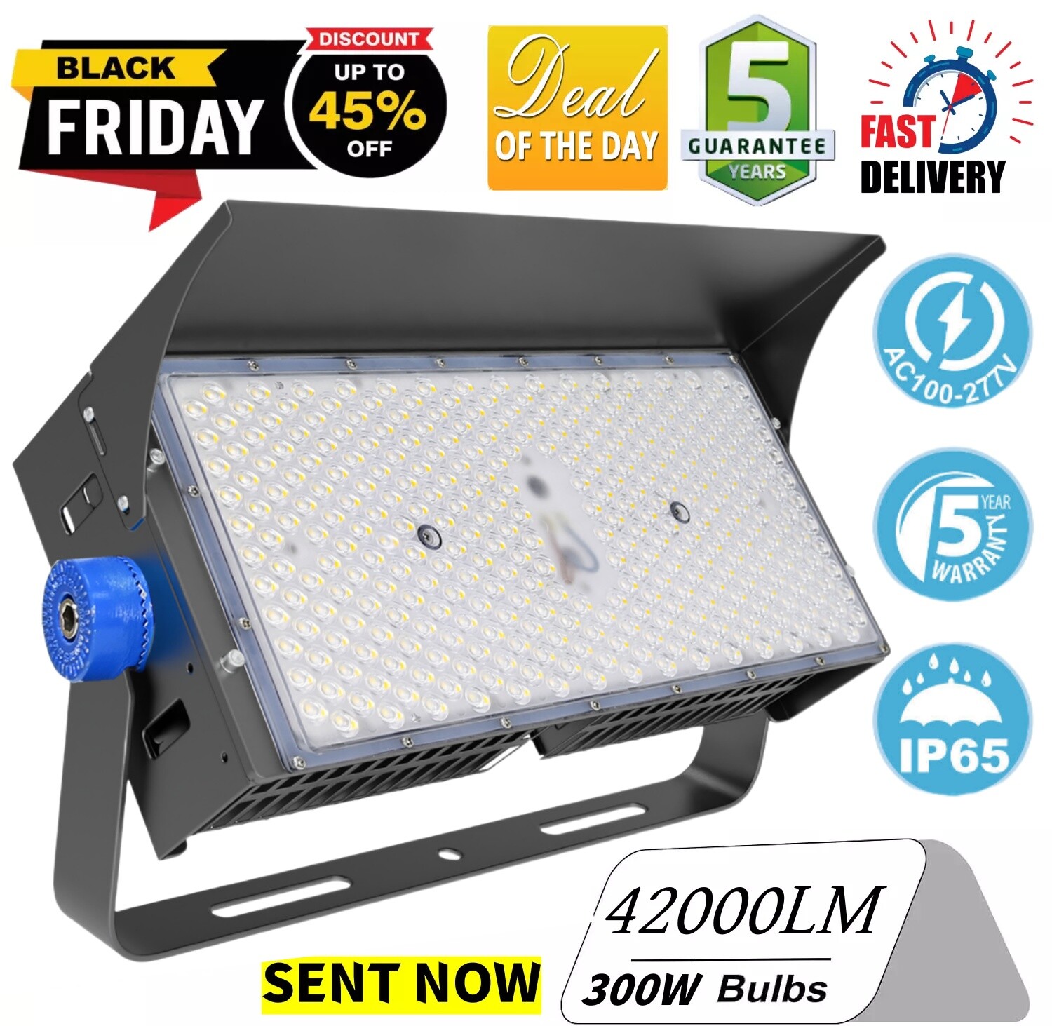 Led Stadium Flood Light Outdoor 42000Lm 1500W Equivalent Super Bright Commercial