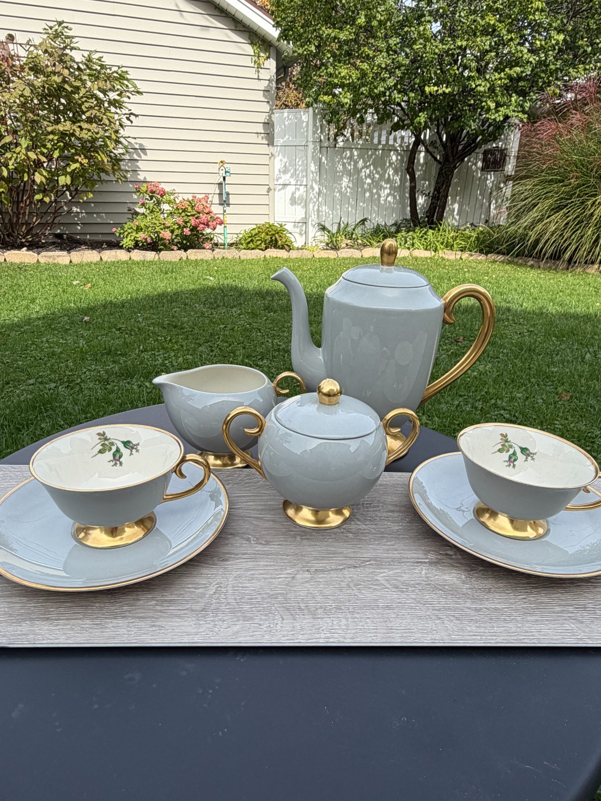 Flintridge China Tea Service for 12, San Marino Design, Excellent Condition
