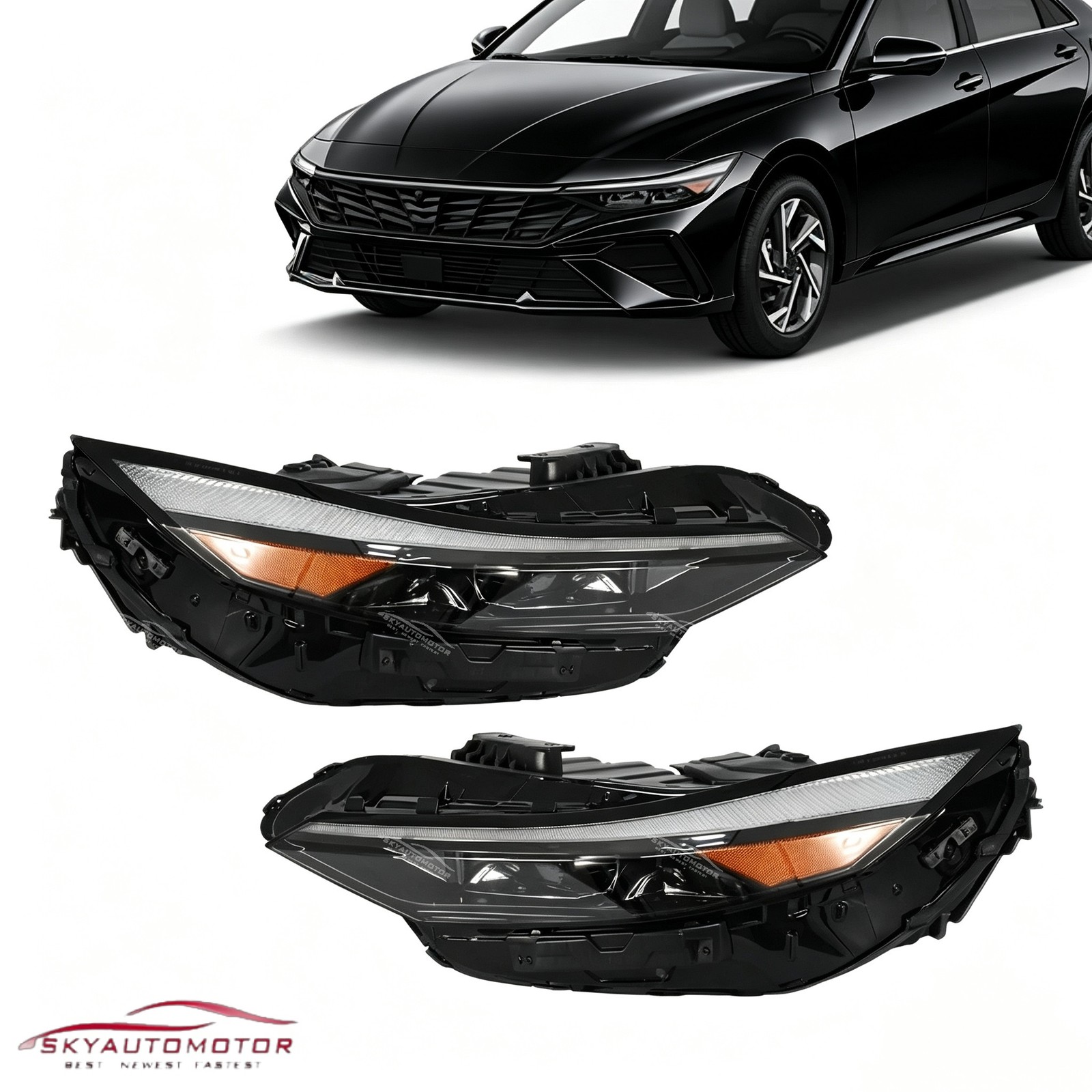Full LED Head Lamp Fits Hyundai Elantra 2024-2025 Left&Right Side 2PCS Full LED Head Lamp Fits Hyundai Elantra 2024-2025 Left&Right Side 2PCS