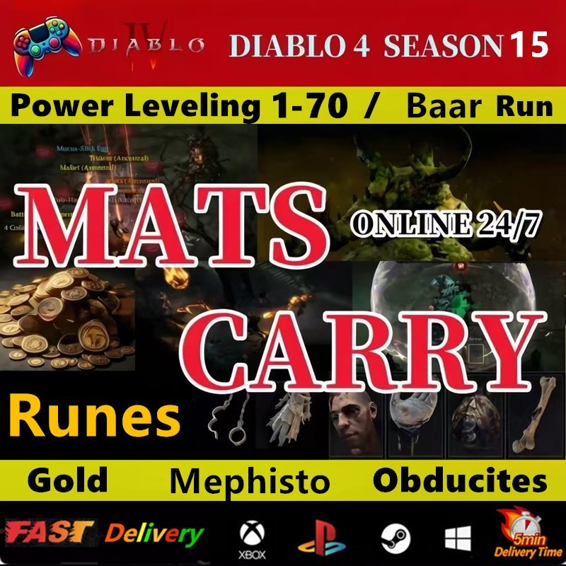 Diablo 4 Season 15🔥Runes✨Warlock Charms Hellfire torch🚀Virtual Item