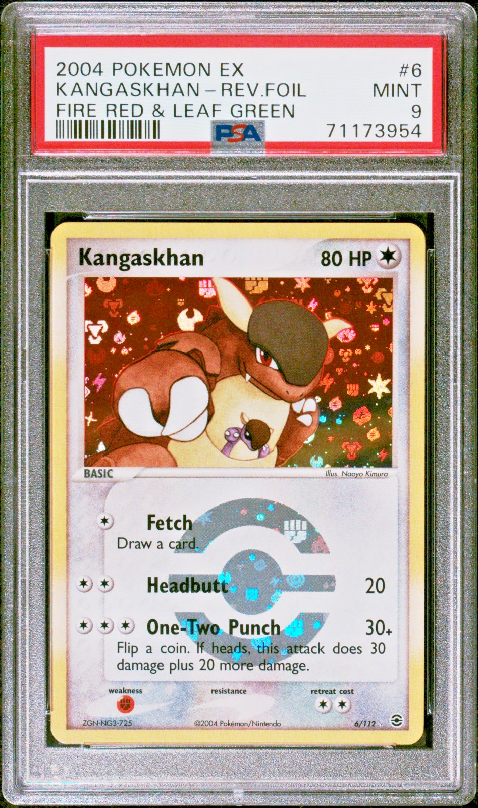 2004 Pokemon KANGASKHAN Reverse Holo #6 EX FireRed LeafGreen PSA 9 MINT