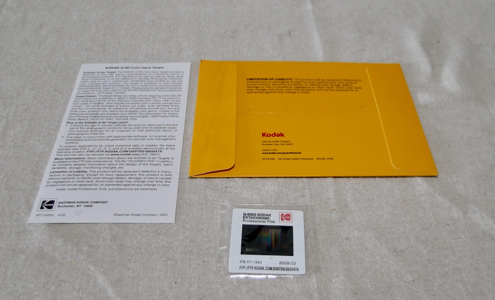 KODAK Q-60E3 Color Input Target KODAK Q-60E3 Color Input Target