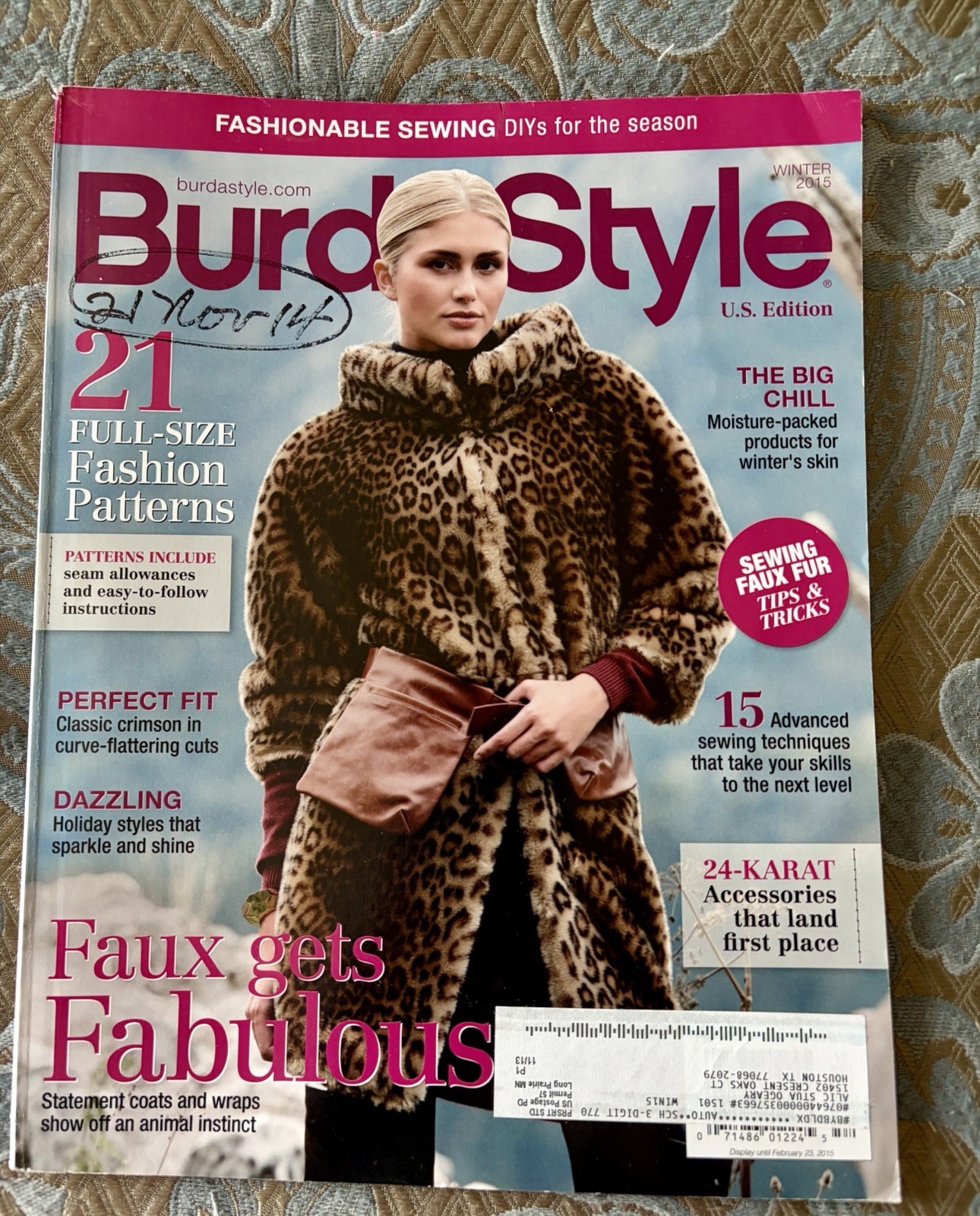 Burda Style Sewing Magazine - Winter 2016 Coats. wraps, Fur, Holiday patterns