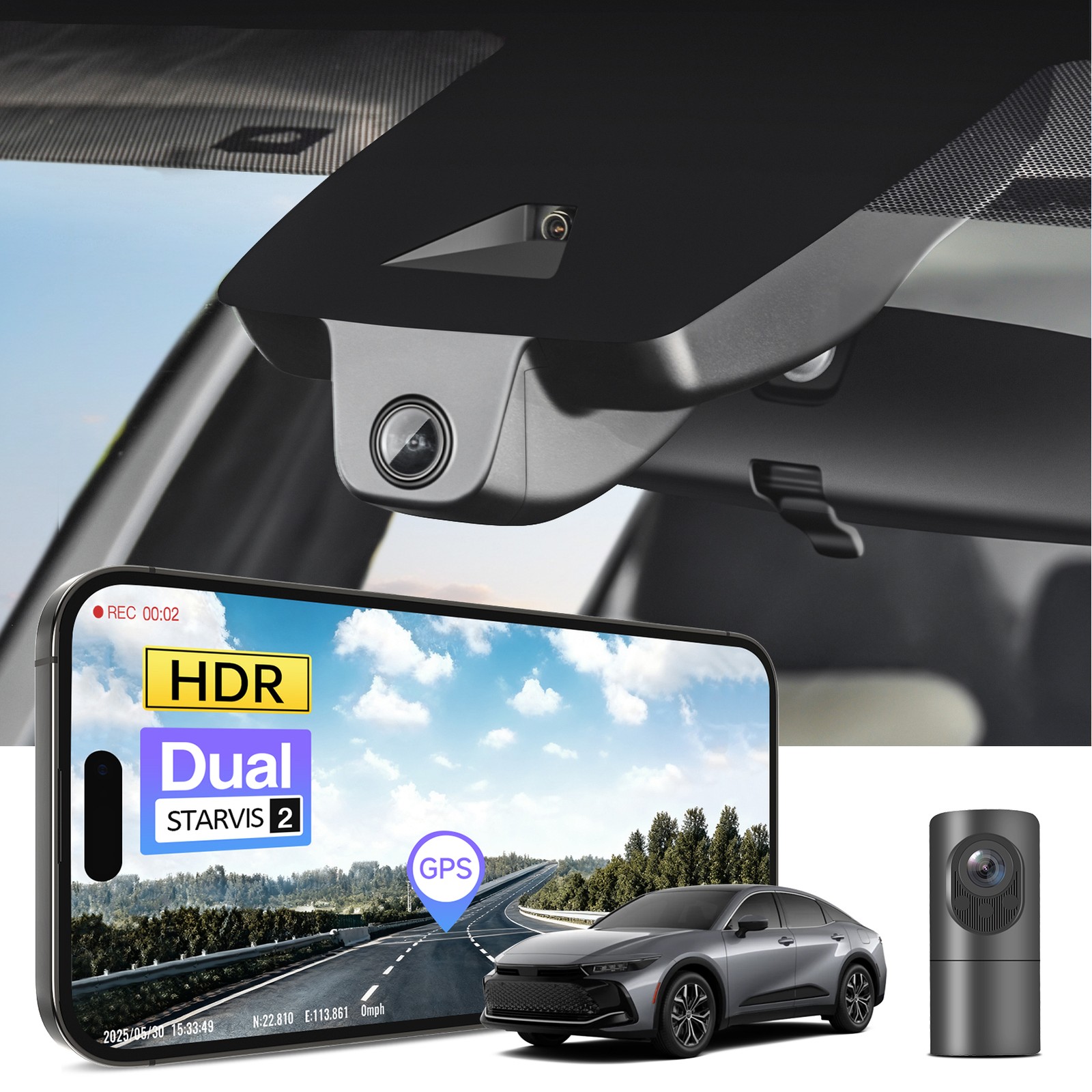 4K Dash Cam STARVIS 2 IMX678 for Toyota Crown 2023-2026, Crown Signia 2025-2026