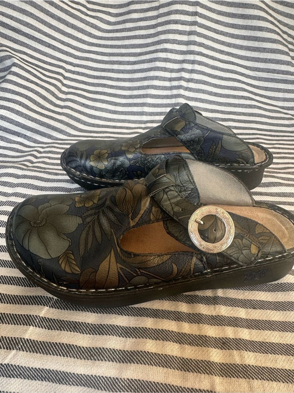 Alegria by PG Lite Hand Painted Floral Leather Clogs Alegria by PG Lite Hand Painted Floral Leather Clogs