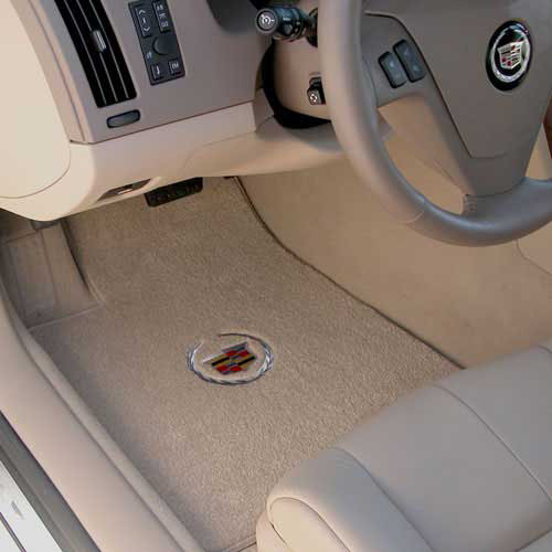 2008-2011 Cadillac DTS Tan Lloyd Ultimat Set of 2 Front Mats with Logo 2008-2011 Cadillac DTS Tan Lloyd Ultimat Set of 2 Front Mats with Logo
