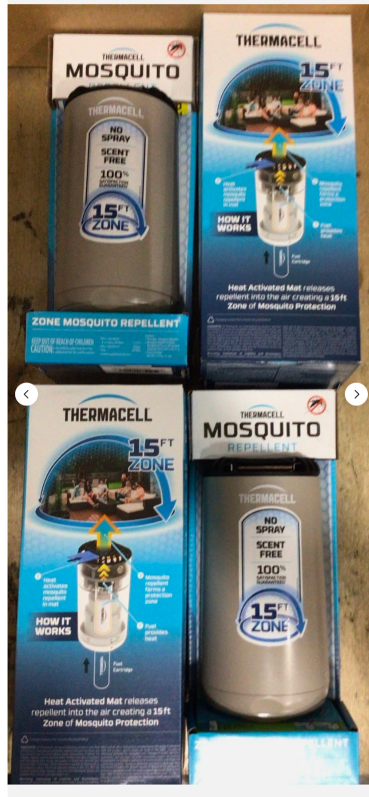 Lot Of 4 Thermacell Patio Shield 15FT Zone Mosquito Repellent gray Lot Of 4 Thermacell Patio Shield 15FT Zone Mosquito Repellent gray