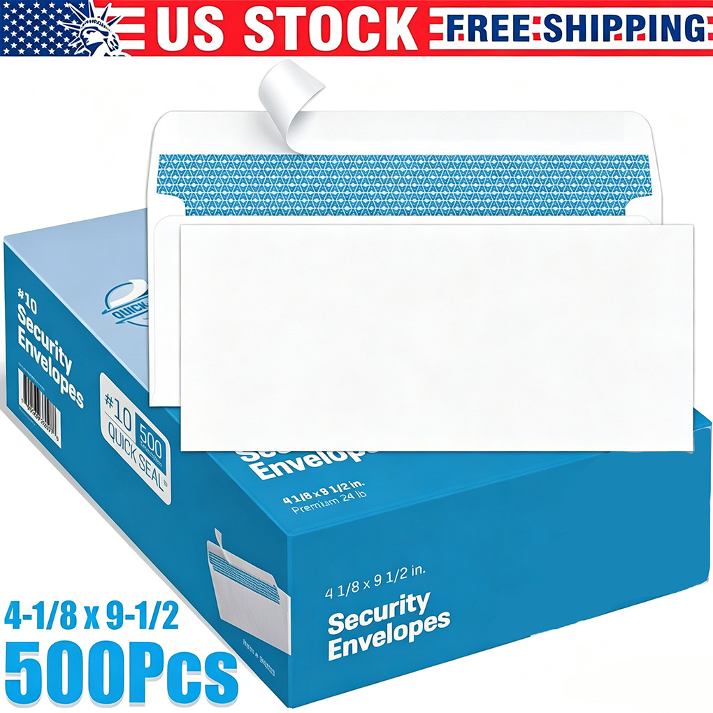 #10 Security Letter Envelopes - Self-Seal - Windowless - 500-2500 Count