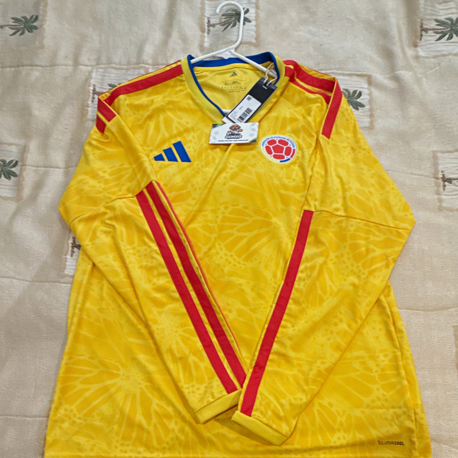 adidas Colombia National Team Soccer Jersey Yellow/Red/Blue Men’s XL LS