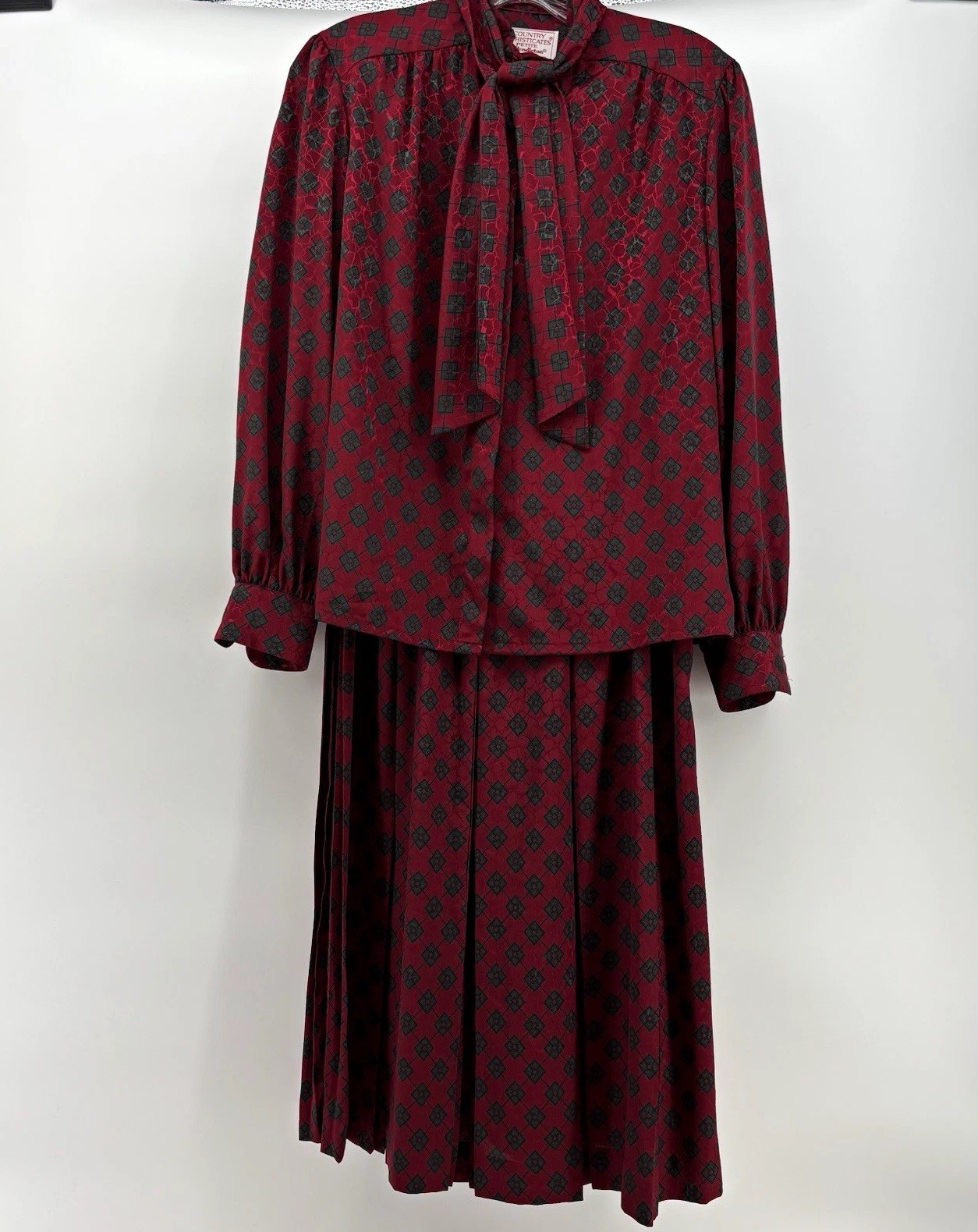 Vintage Pendleton Country Sophisticates Petite Blouse Skirt Set 10 Secretary