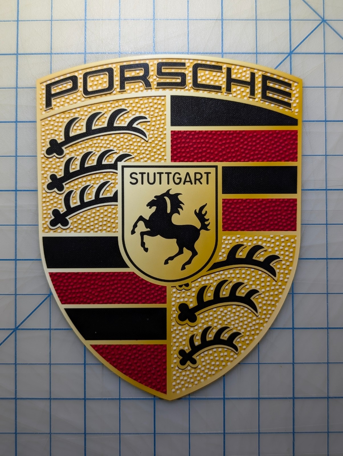 Porsche Emblem Crest Sticker - High Quality UV Laminated Waterproof 4 yr Outdoor