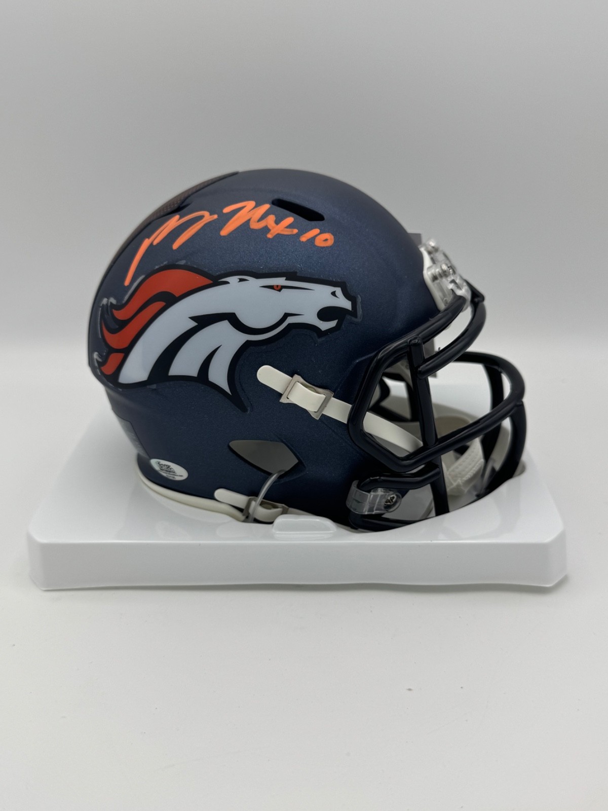 Bo Nix Signed Riddell Denver Broncos Speed Mini Helmet COA Hologram
