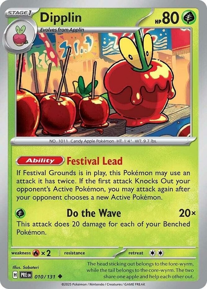 Dipplin - 010/131 - Uncommon (Near Mint) Prismatic Evolutions - Grass Pokémon