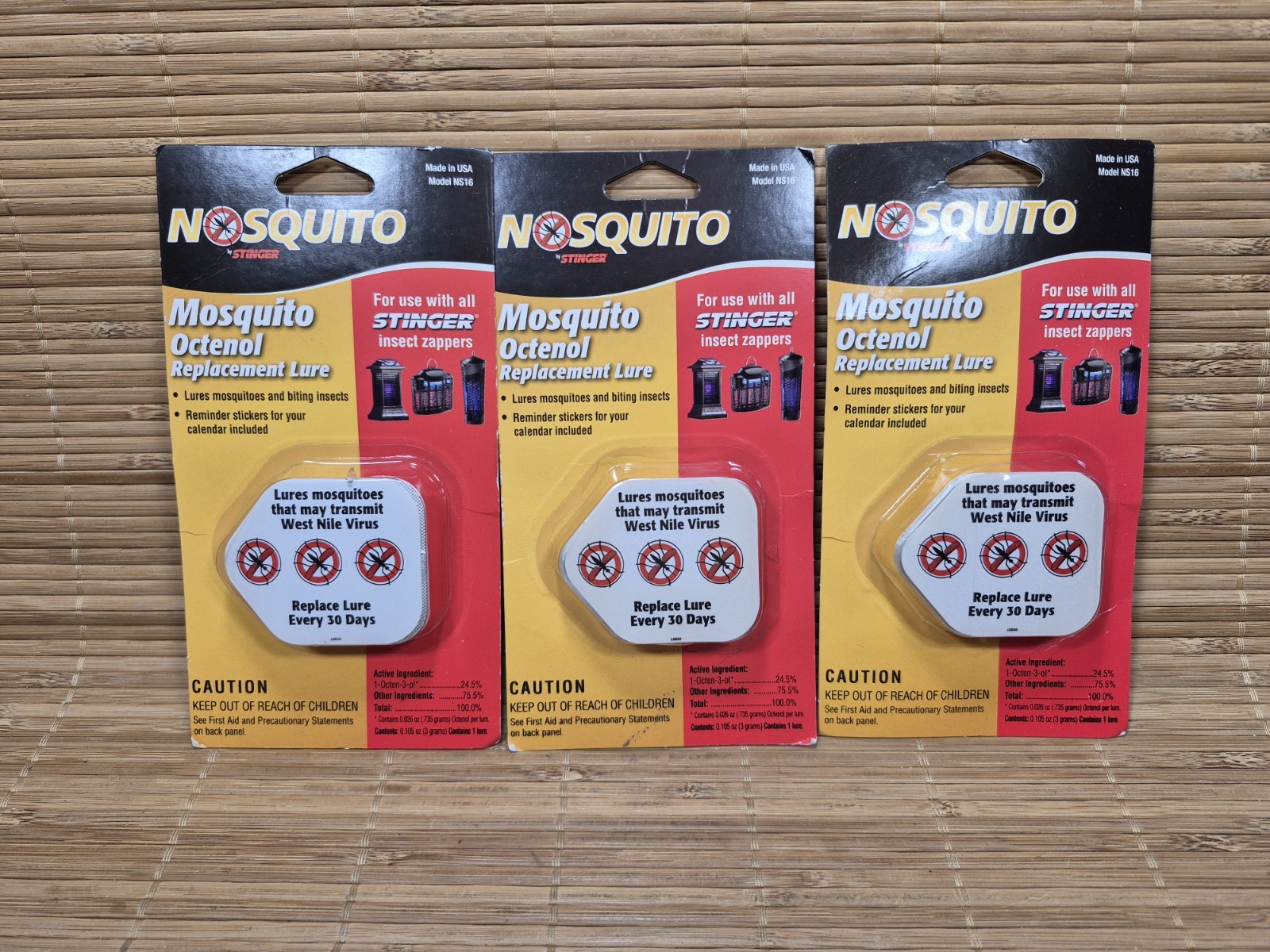 (3) Stinger® Nosquito Mosquito Replacement Lure Refills for Insect Traps ~ New