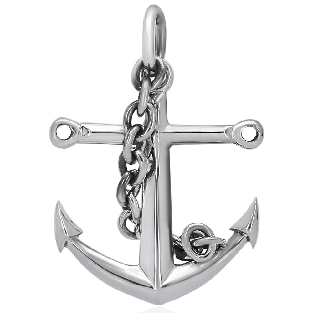 Impressive High-Quality Anchor Pendant, made of Solid 925 Sterling Silver.