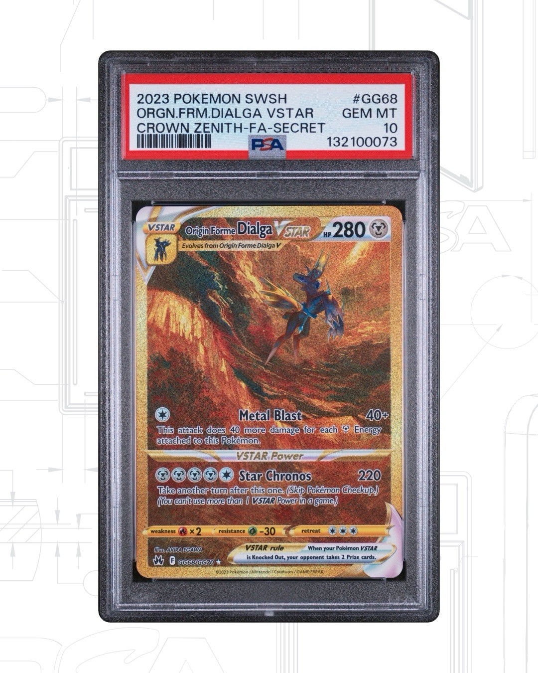 2023 Pokemon Crown Zenith Origin Forme Dialga VSTAR GG68/GG70 Gold Secret PSA 10