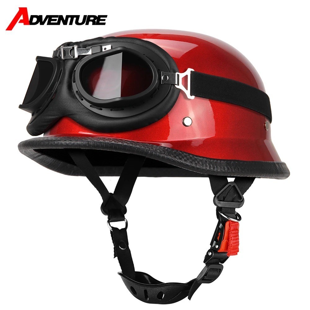 DOT 1Storm Motorcycle Half Face Helmet Mopeds Scooter Inner Visor Matt Black