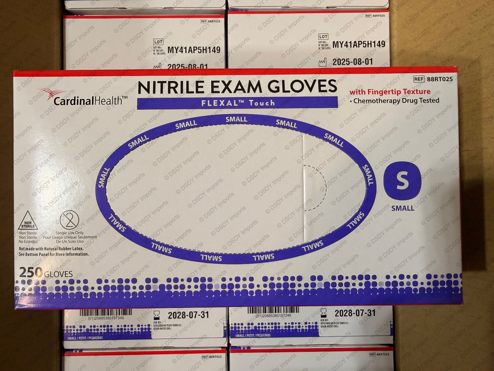 Cardinal Health FLEXAL Touch Nitrile Exam Gloves 2500/Case S M L Powder-Free