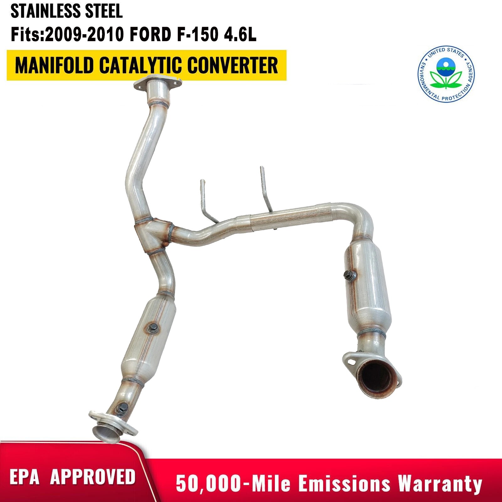 Direct Fit Catalytic Converter For 2009-2010 Ford F-150 4.6L VIN:8 Left & Right