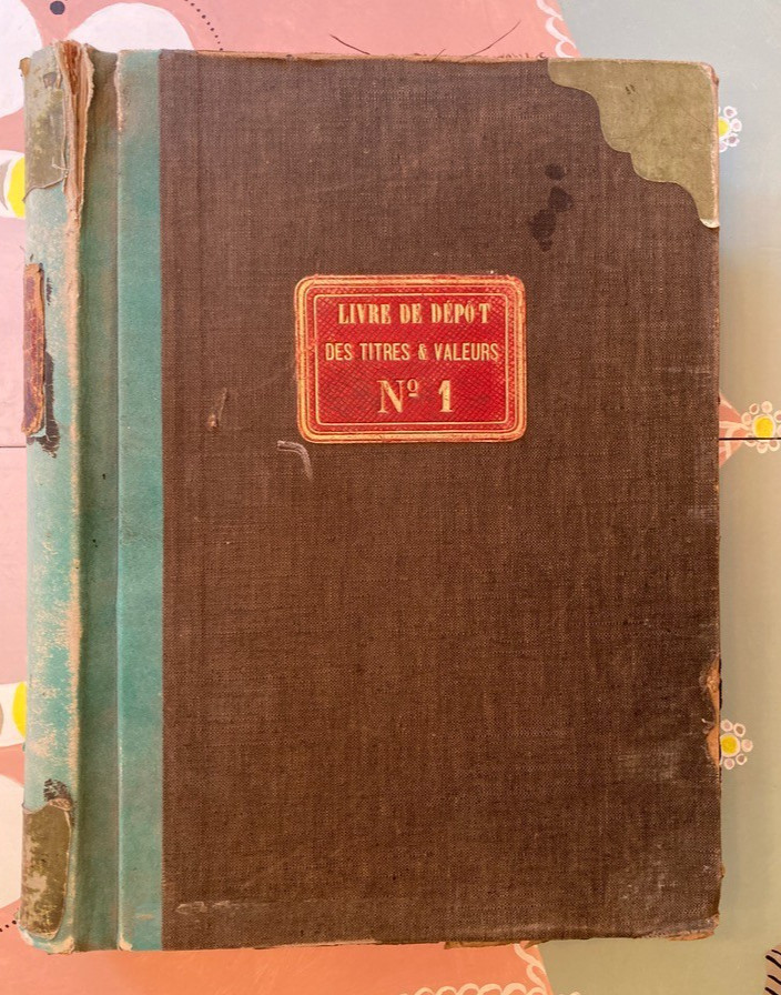 1914-45 French Notary Ledger Nobility Securities Archive De Broglie WWI Vichy