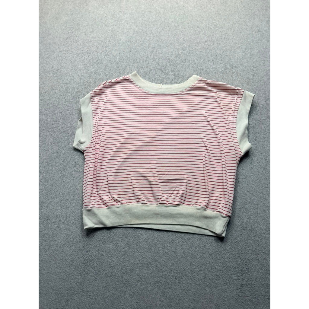 Vintage Jantzen Womens XL Red White Striped Knit Short Sleeve Banded Hem Top Vintage Jantzen Womens XL Red White Striped Knit Short Sleeve Banded Hem Top