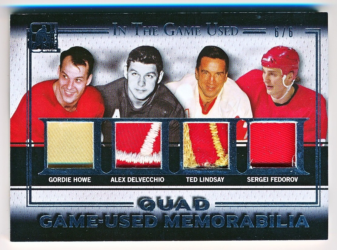 2016-17 ITG Used Howe Delvecchio Lindsay Fedorov Quad Patch #GQP-05 (6/6) 2016-17 ITG Used Howe Delvecchio Lindsay Fedorov Quad Patch #GQP-05 (6/6)