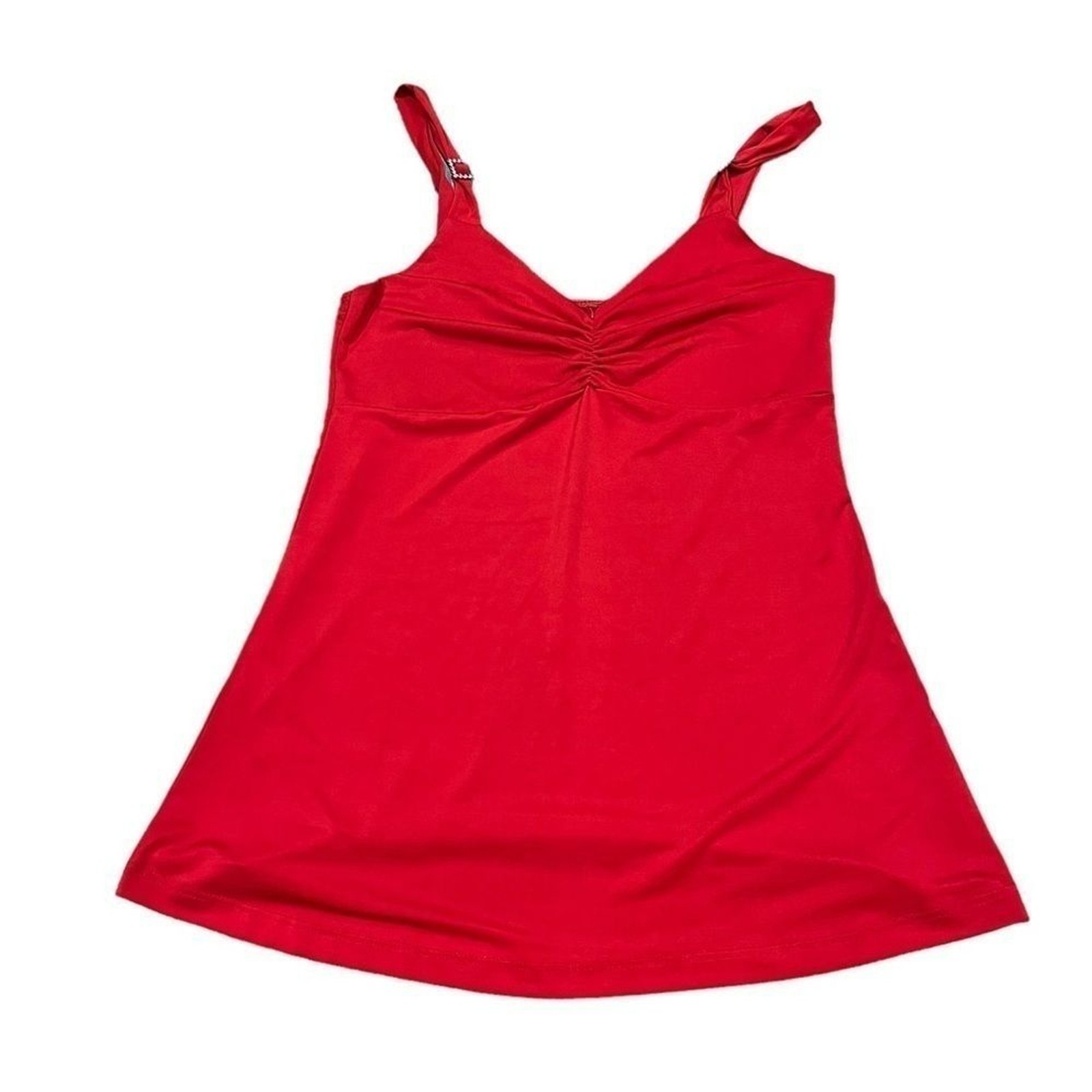 y2K 90s Style Camisole Red Size XS Bling Straps y2K 90s Style Camisole Red Size XS Bling Straps