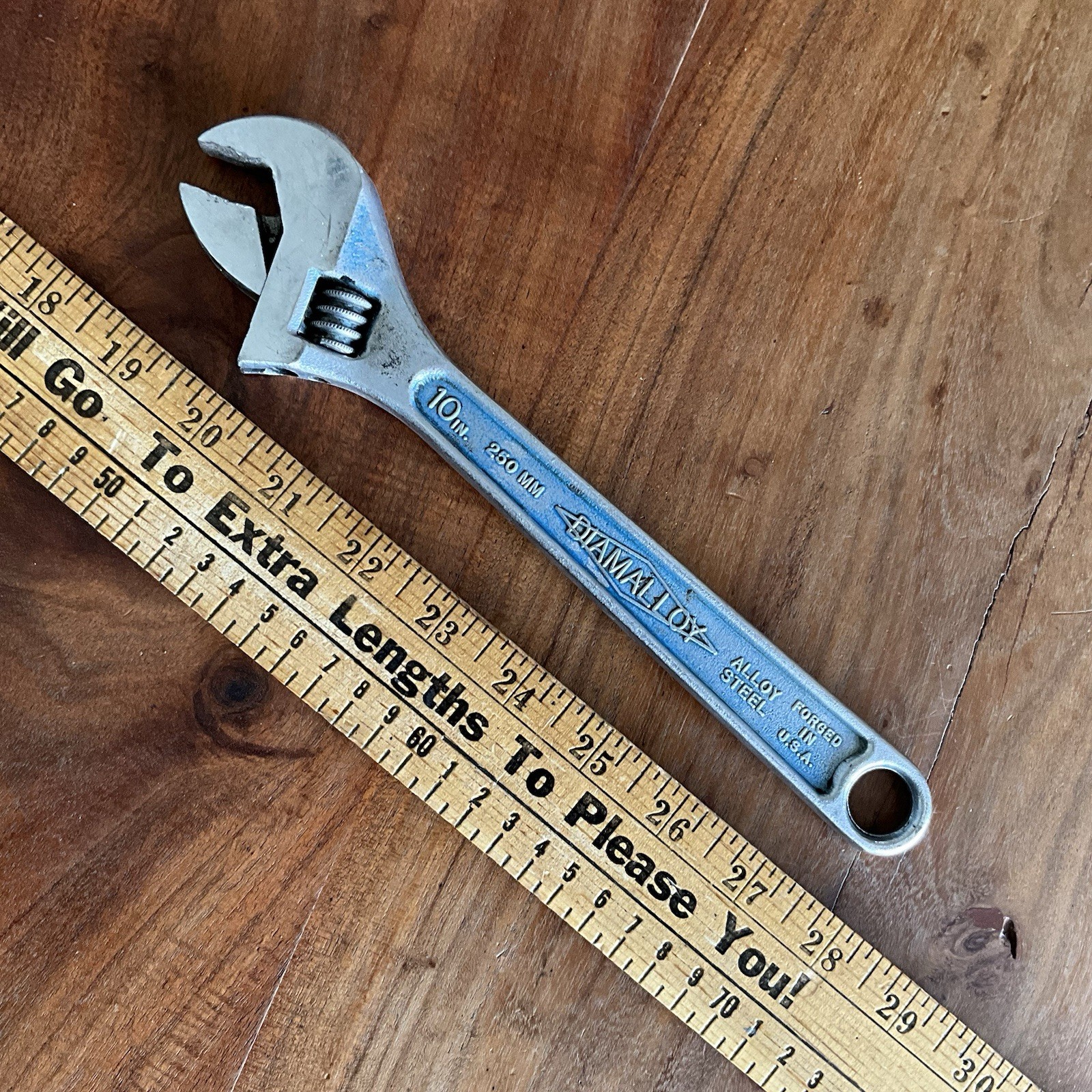 Vintage Diamalloy 10” Adj Wrench USA Diamond Tool & Horseshoe Duluth Minn Works