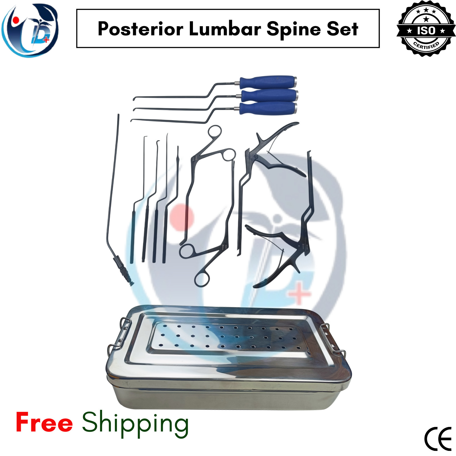 Posterior Lumbar Minimally Invasive Spine Instrument Set 13 Pcs Black W/Box
