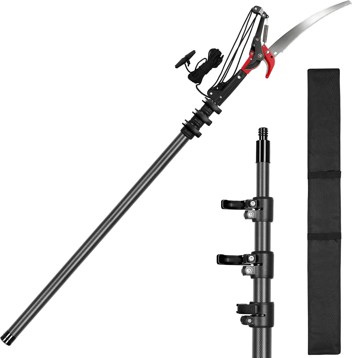 DOBEN 16FT Carbon Fiber Pole Saw Tree Pruner Telescoping Trimmer Saw Blade