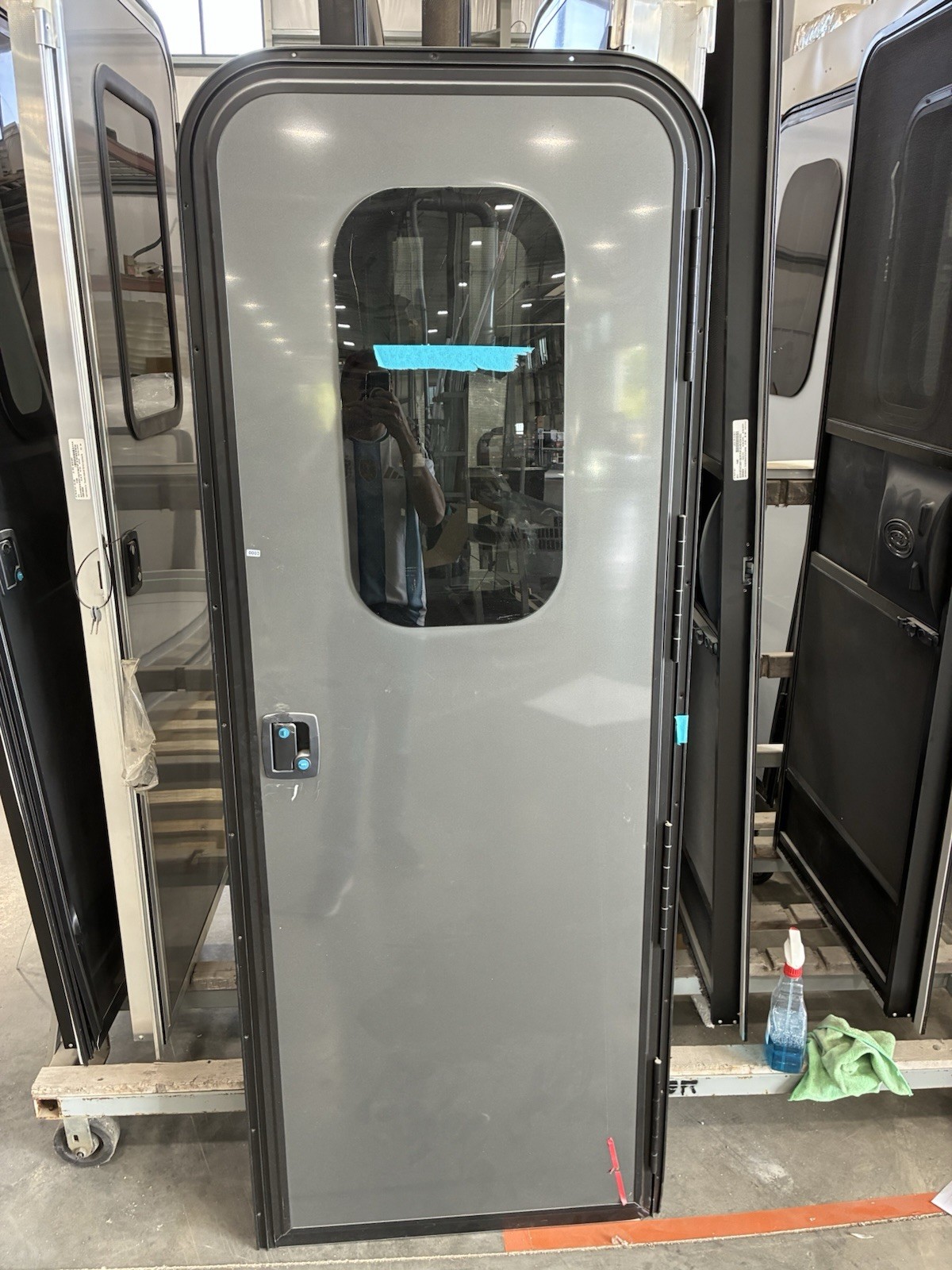 NEW CHARCOAL GRAY Lippert 950 RV Trailer DOOR w/LATCH/KEY 28 x 78 PAINT SCRATCH