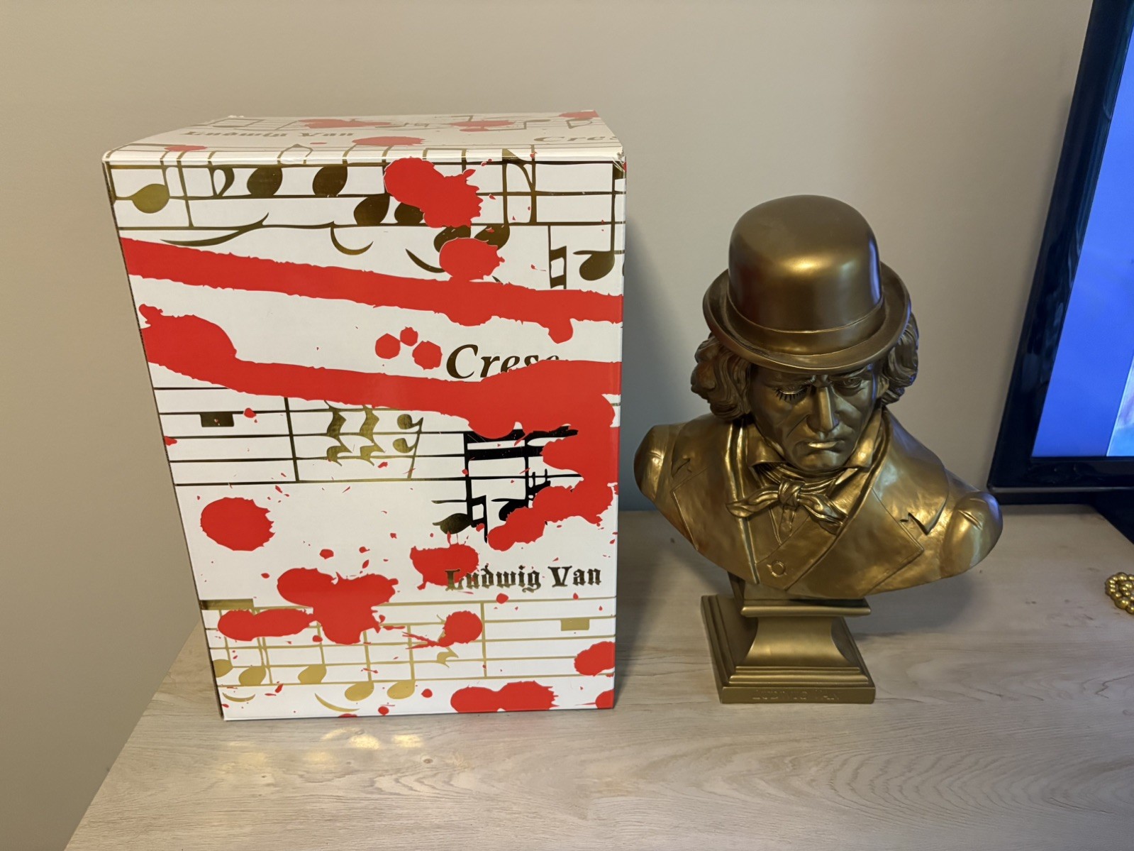 Frank Kozik Ultra Violence Ludwig Van Gold 14”Bust Statue Designer Art Vinyl